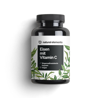 Eisen mit Vitamin C Kapseln von natural elements, vegan