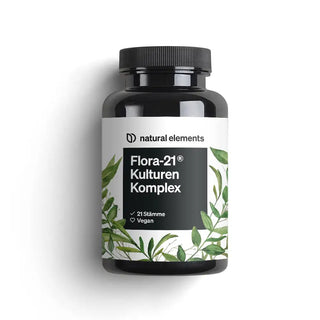 Flora-21® Kulturen Komplex von NATURAL ELEMENTS, Darmflora und Verdauung unterstützen