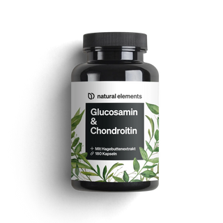 Glucosamin- und Chondroitin-Kapseln von natural elements, für Knochengesundheit & Kollagenbildung.
