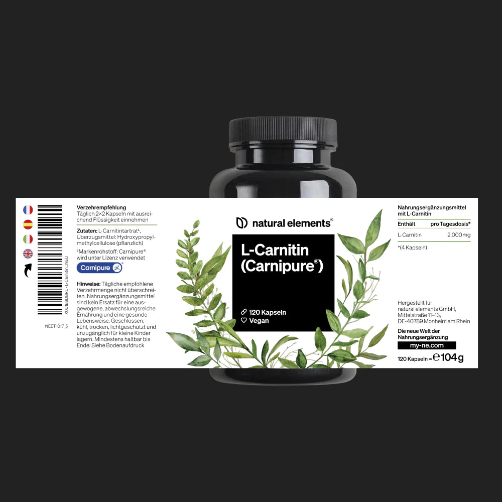 L-Carnitin-kapseln 100 % glutenfrei – natural elements