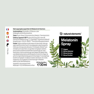 Label zeigt Zutaten und Anwendung auf Deutsch, mit veganen, alkoholfreien, aromafreien und zuckerfreien Icons; 30ml.