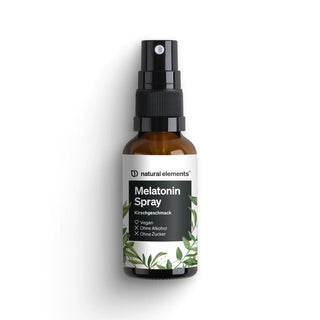 Melatonin Spray von Natural Elements vegan, alkoholfrei und zuckerfrei, Kirschgeschmacksnote