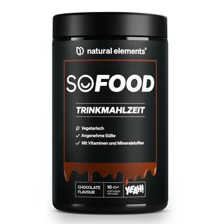 NATURAL ELEMENTS So Food Trinkmahlzeit Schoko-Kaffee, vegetarisch, Flüssignahrung mit Vitaminen und Mineralstoffen, 10 Portionen.