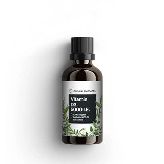 Vitamin D3 5000 I.E. von Natural Elements 1000 Tropfen auf MCT-Ölbasis, Immunsystem